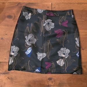 Ann Taylor Factory Black Floral Mini Skirt
